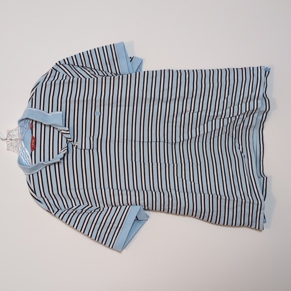 Izod Striped Blue Polo Shirt - Picture 1 of 4